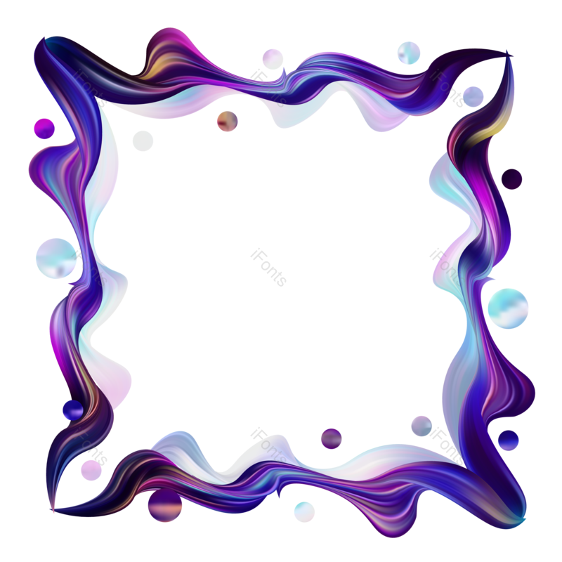 矢量素材图片,炫彩元素,渐变边框PNG,圆形装饰免抠素材